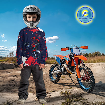 Red and Blue Motocross Jersey Custom for Men Women Kid Dirt Bike Shirts Riding Shirt XM462