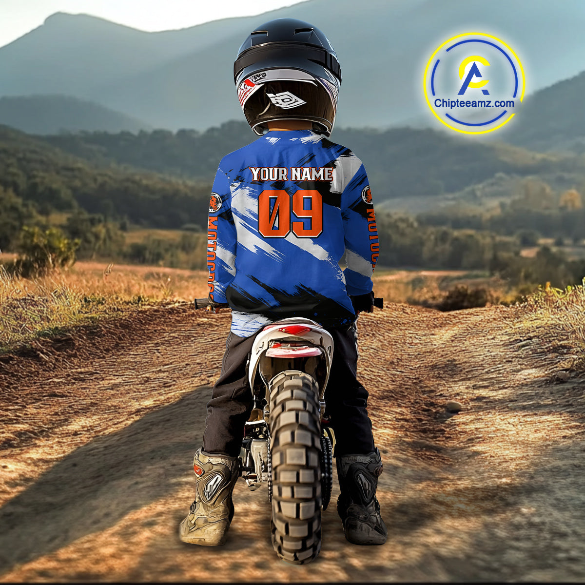 Blue Motocross Jersey Custom Men Women Kid Dirt Bike Shirts Off road Riding Shirt XM464