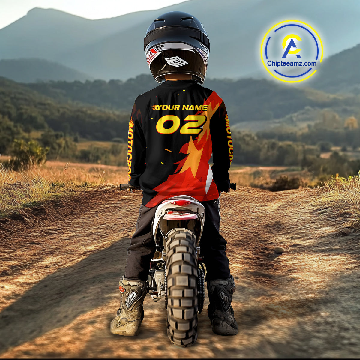 Flaming Motocross Racing Jersey Custom for Women Kid Men Dirt Bike Off road Shirt XM470