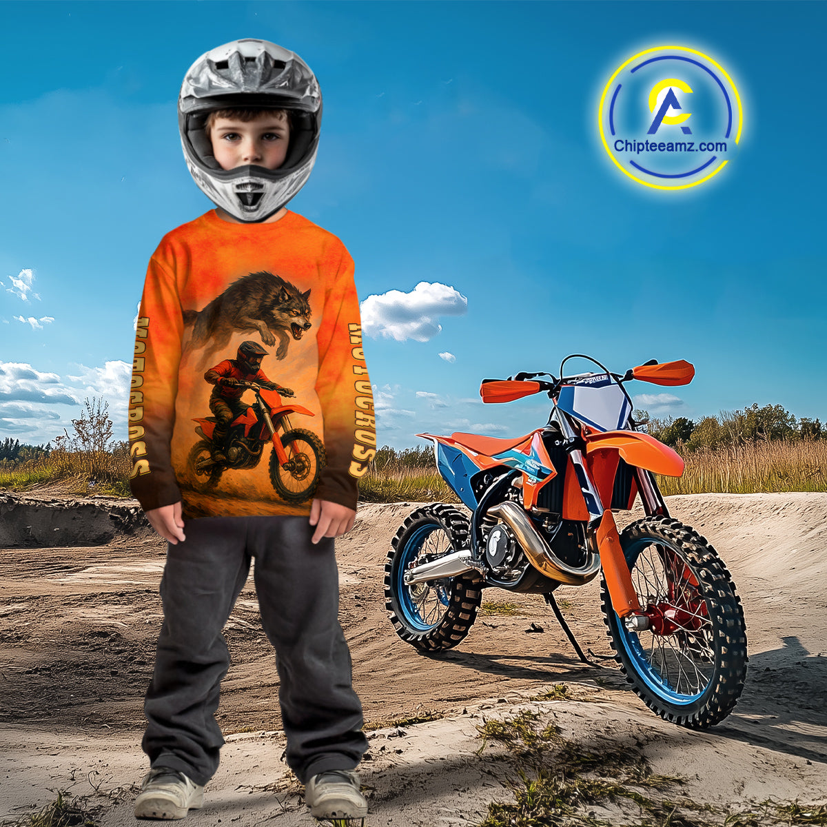 Wolf Custom Motocross Jersey Dirt Bike Shirt for Men Kid Women Moto Racing Shirt XM401