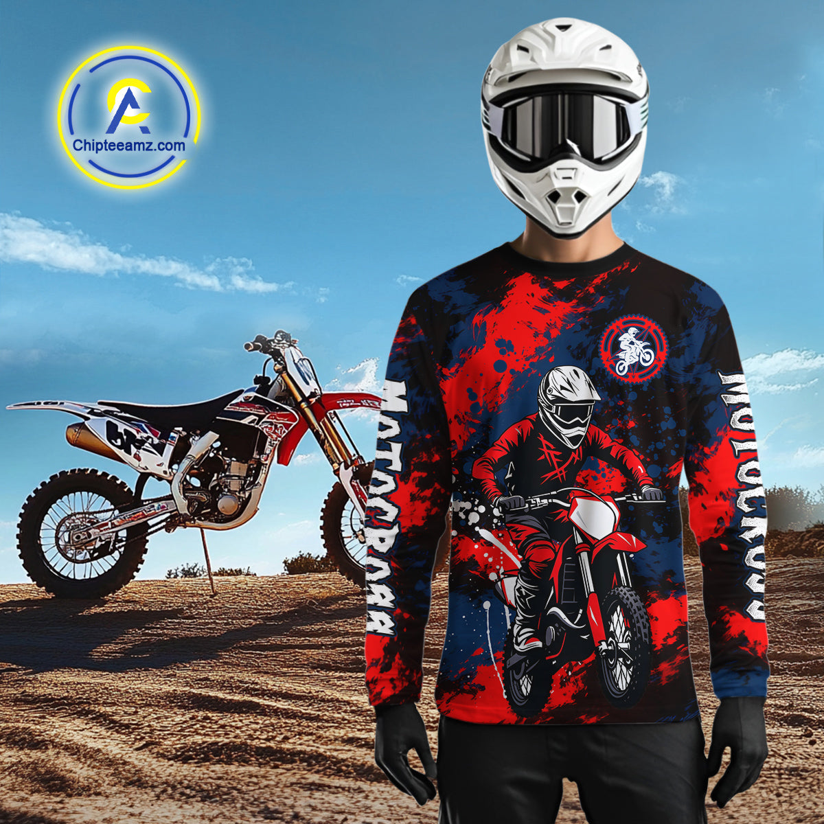 Custom Red and Blue Motocross Jersey for Men Kid Women Dirt Bike Jersey Riding Shirt XM484