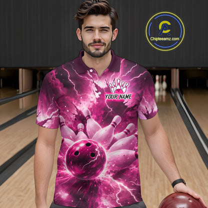 Pink Lightning Thunder Bowling Shirts Yellow for Team Women Men Bowling Jersey MBL247