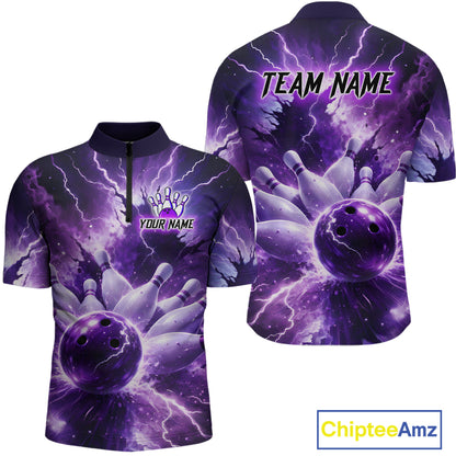 Purple Lightning Thunder Bowling Shirts Yellow for Team Women Men Bowling Jersey MBL247