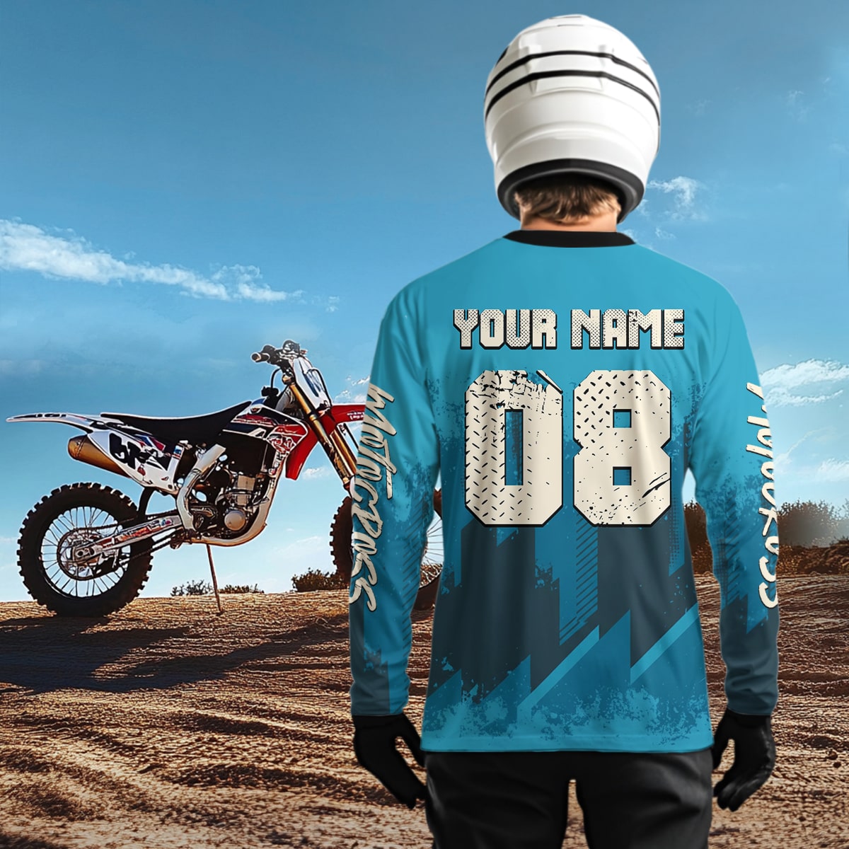 Wolf Motocross Jersey Blue Custom Dirt Bike Shirts Men Kid Women Motorcycle Jersey XM418
