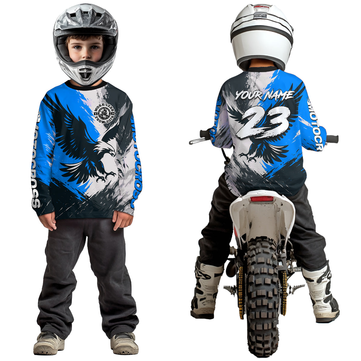 Blue Eagle Custom Motocross Racing Jersey Kid Women Men Dirt Bike Shirts Riding Shirt XM421