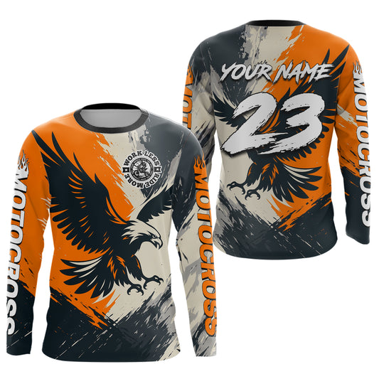 Orange Eagle Custom Motocross Racing Jersey Kid Women Men Dirt Bike Shirts Riding Shirt XM421