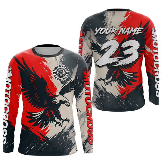 Red Eagle Custom Motocross Racing Jersey Kid Women Men Dirt Bike Shirts Riding Shirt XM421