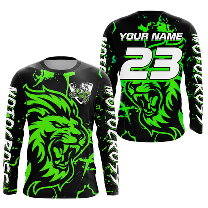 Green Lion Custom Motocross Racing Jersey Kid Women Men Dirt Bike Shirts Riding Shirt XM422