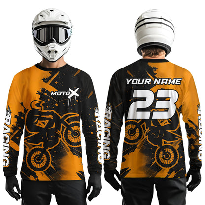 Orange Motocross Jersey for Kid Women Men Personalized Dirt Bike Shirts Racing Shirt XM426