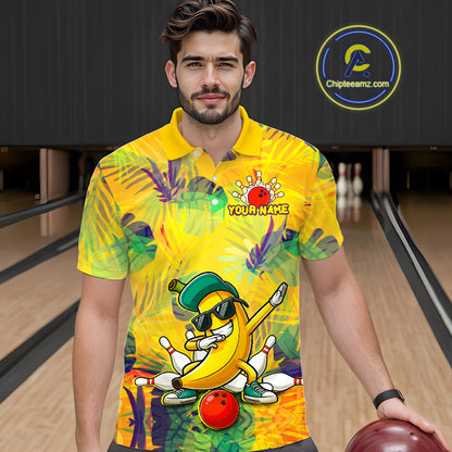 Funny Banana Bowling Shirts Team Men Women Bowling Jerseys Bowling Polo 1/4 Zip MBL213