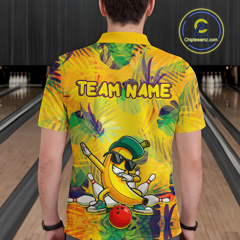 Funny Banana Bowling Shirts Team Men Women Bowling Jerseys Bowling Polo 1/4 Zip MBL213