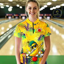 Load image into Gallery viewer, Funny Banana Bowling Shirts Team Men Women Bowling Jerseys Bowling Polo 1/4 Zip MBL213