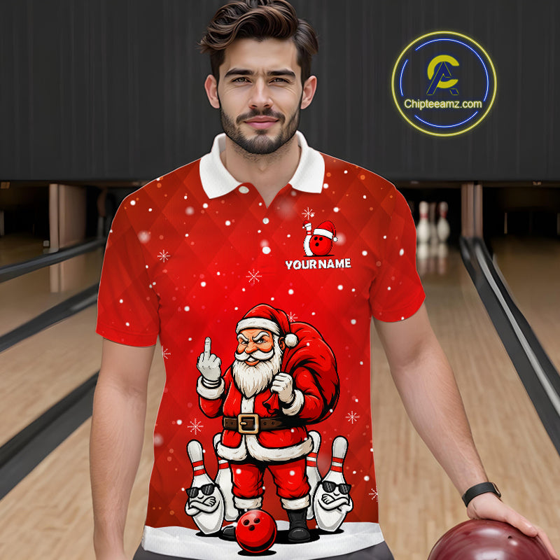 Funny Noel Bowling Shirts for Team Men Women Bowling Jerseys Polo and 1/4 Zip MBL214