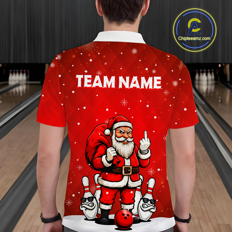 Funny Noel Bowling Shirts for Team Men Women Bowling Jerseys Polo and 1/4 Zip MBL214