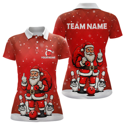 Funny Noel Bowling Shirts for Team Men Women Bowling Jerseys Polo and 1/4 Zip MBL214