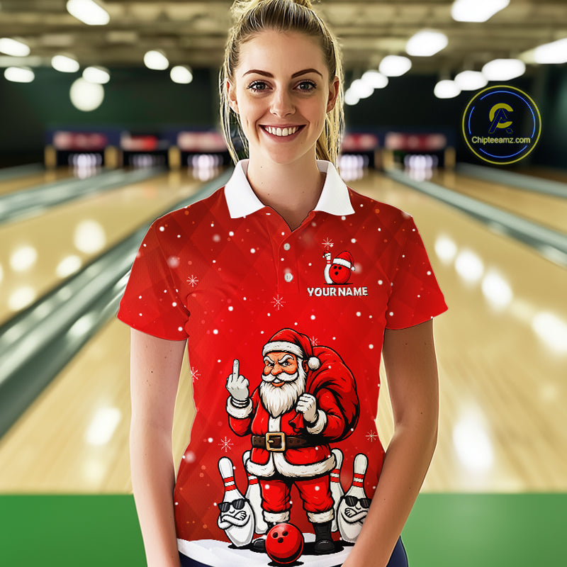 Funny Noel Bowling Shirts for Team Men Women Bowling Jerseys Polo and 1/4 Zip MBL214