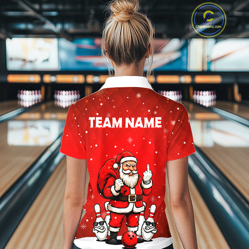 Funny Noel Bowling Shirts for Team Men Women Bowling Jerseys Polo and 1/4 Zip MBL214
