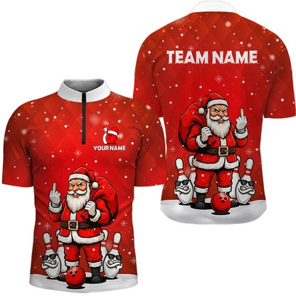 Funny Noel Bowling Shirts for Team Men Women Bowling Jerseys Polo and 1/4 Zip MBL214