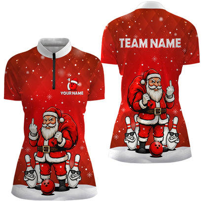 Funny Noel Bowling Shirts for Team Men Women Bowling Jerseys Polo and 1/4 Zip MBL214