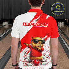 Load image into Gallery viewer, Funny Squirrel Bowling Shirts Team Men Women Bowling Jerseys Red Bowling Polo 1/4 Zip MBL215