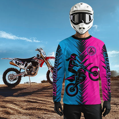 Pink and Blue Custom Motocross Jersey Men Women Kid Dirt Bike Shirts Motorcycle Shirt XM440