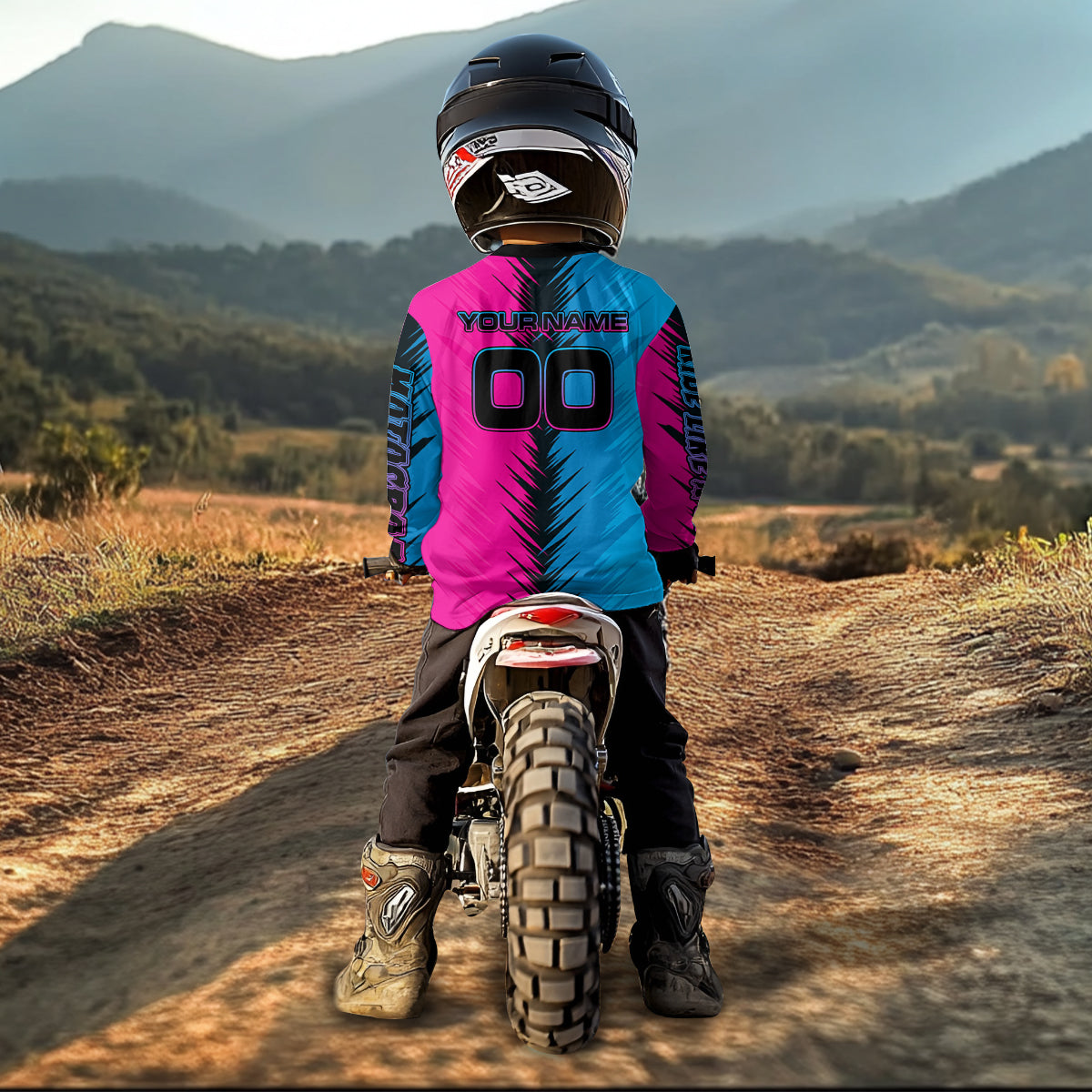 Pink and Blue Custom Motocross Jersey Men Women Kid Dirt Bike Shirts Motorcycle Shirt XM440