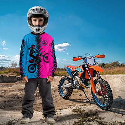 Pink and Blue Custom Motocross Jersey Men Women Kid Dirt Bike Shirts Motorcycle Shirt XM440