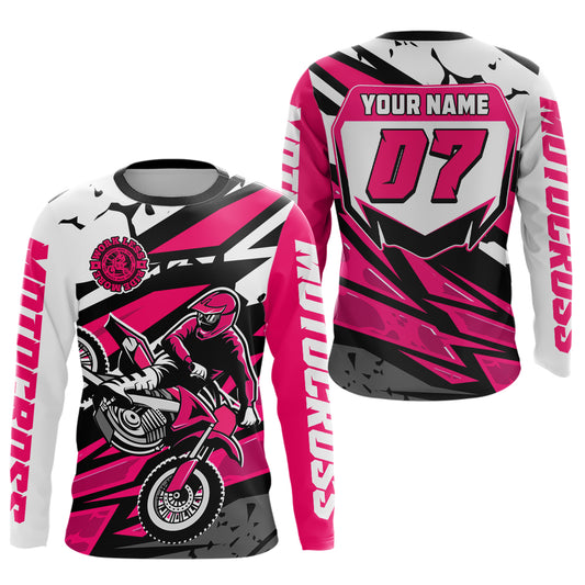 Pink Motocross Racing Jersey for Men Women Kid Custom Dirt Bike Shirts Riding Shirt XM446