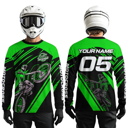 Green Custom Motocross Jersey for Men Women Kid Dirt Bike Shirts Motorcycle Shirt XM456