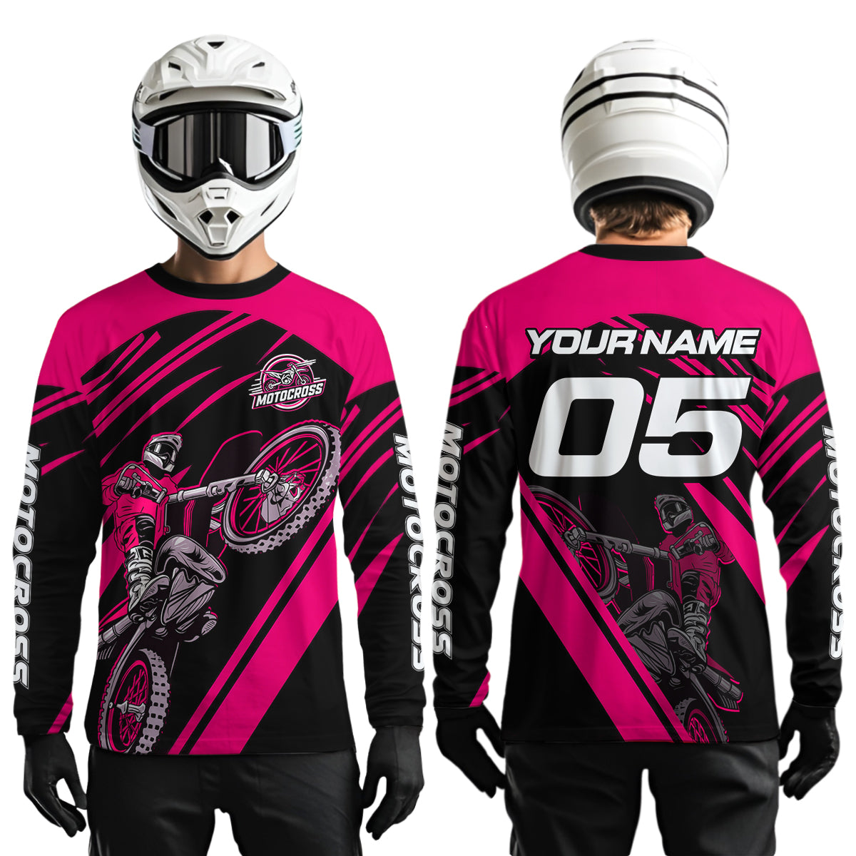 Pink Custom Motocross Jersey for Men Women Kid Dirt Bike Shirts Motorcycle Shirt XM456
