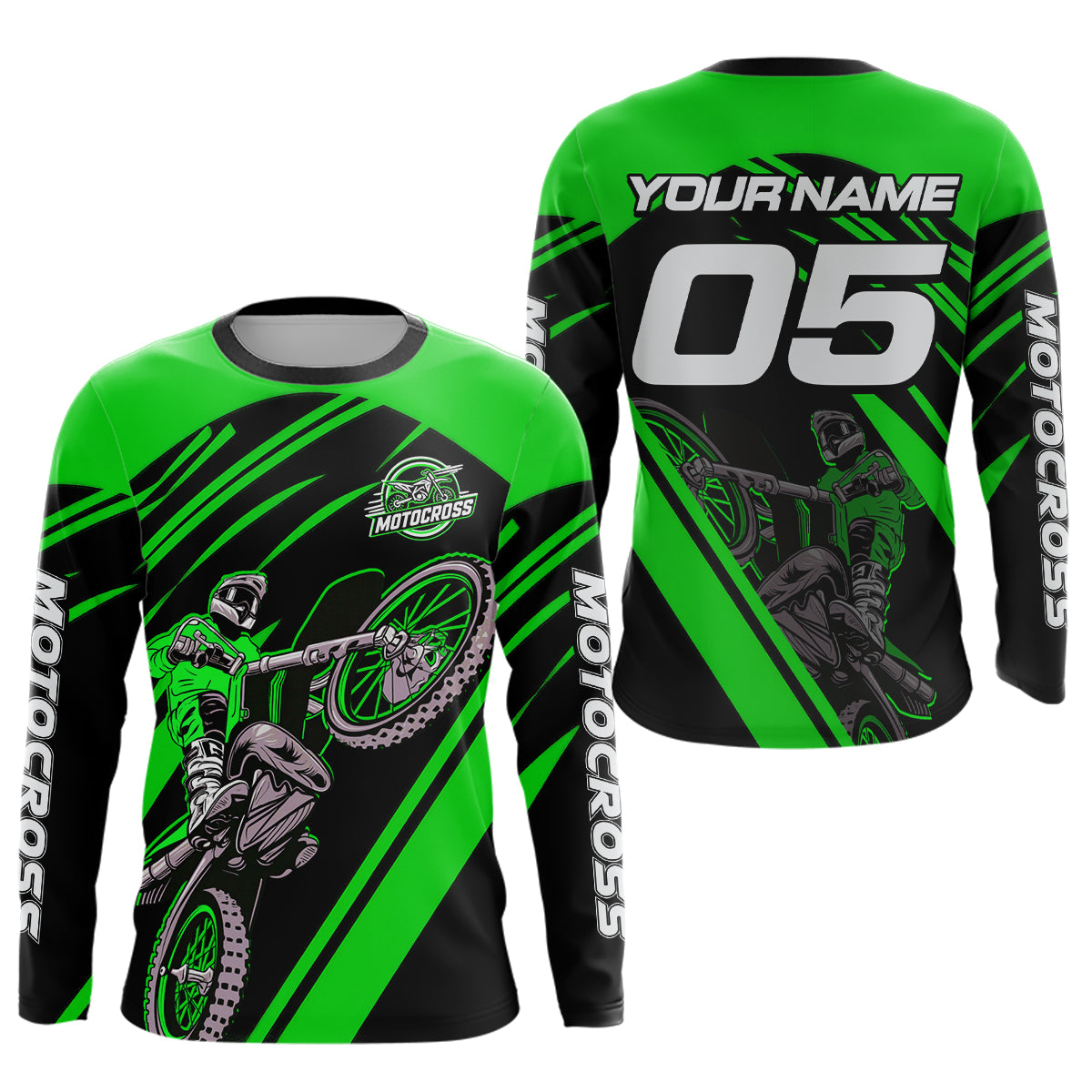 Green Custom Motocross Jersey for Men Women Kid Dirt Bike Shirts Motorcycle Shirt XM456