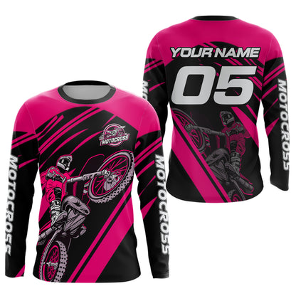 Pink Custom Motocross Jersey for Men Women Kid Dirt Bike Shirts Motorcycle Shirt XM456