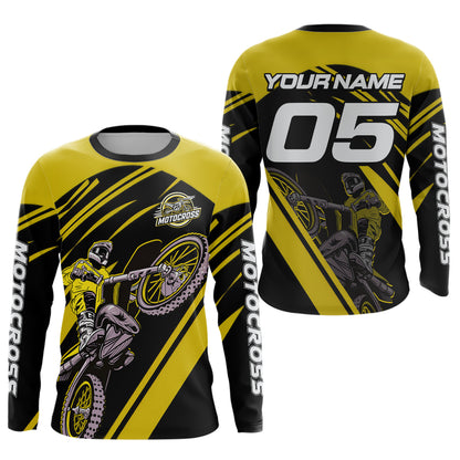 Yellow Custom Motocross Jersey for Men Women Kid Dirt Bike Shirts Motorcycle Shirt XM456