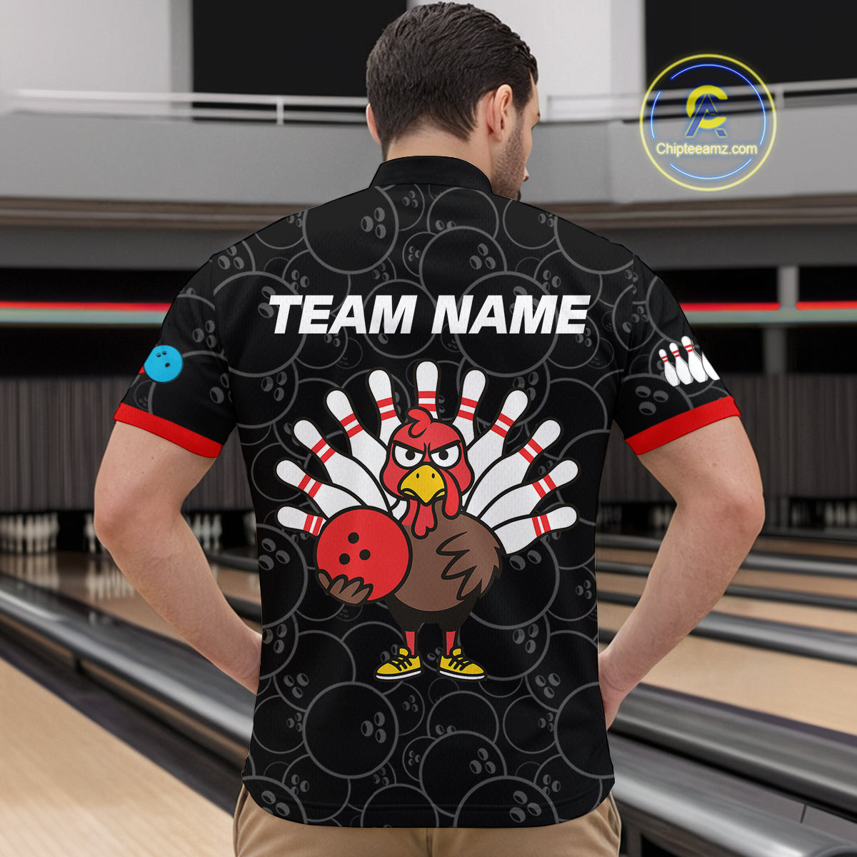 Funny Turkey Bowling Shirts for Women Men Team Bowling Jerseys for Thanksgiving MBL177