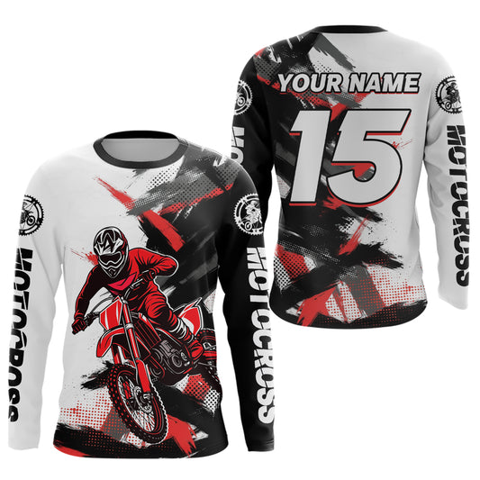 Red and Black Custom Motocross Jersey Men Women Kid Dirt Bike Shirts Motorcycle Shirt XM460