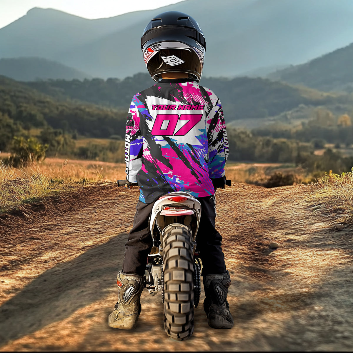 Custom Pink Motocross Racing Jersey Women Kid Men Adult Dirt Bike Off road Shirt XM469