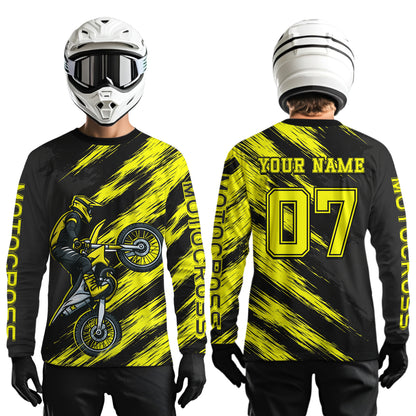 Yellow Motocross Jersey Men Kid Women Dirt Bike Jersey Custom Motorcycle Riding Shirt XM483