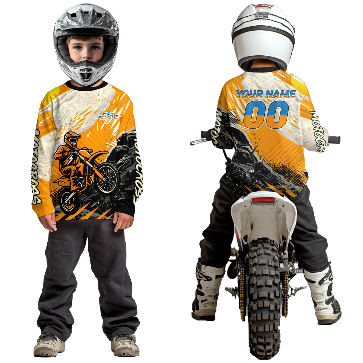 Orange Motocross Jersey Custom Dirt Bike Shirts Men Kid Women Racing Off road Jersey XM416