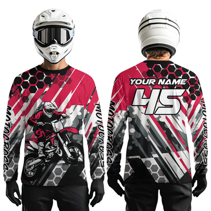 Pink Motocross Racing Jersey Kid Women Men Custom Dirt Bike Shirts Riding Shirt XM423