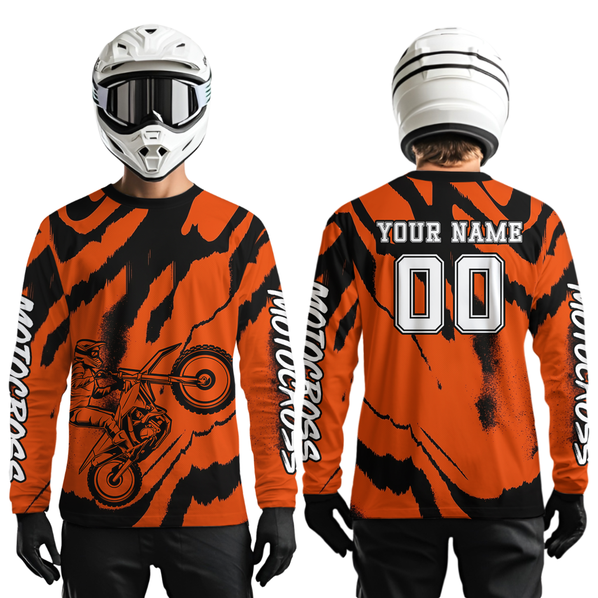 Orange Motocross Jersey for Kid Women Men Custom Dirt Bike Shirts Moto Racing Shirt XM428