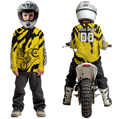 Yellow Motocross Jersey for Kid Women Men Custom Dirt Bike Shirts Moto Racing Shirt XM428