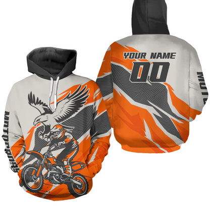 Custom Eagle Motocross Hoodie Men Women Adult Dirt Bike Hoodie Off road Racing Shirt MH435