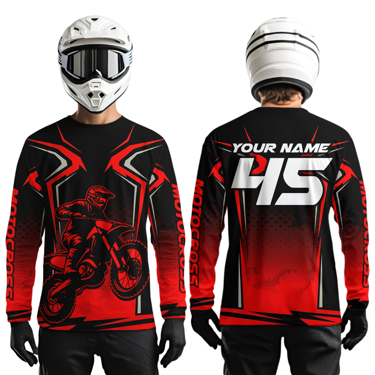 Custom Red Motocross Racing Jersey Men Women Kid Dirt Bike Shirts Motorcycle Shirt XM442