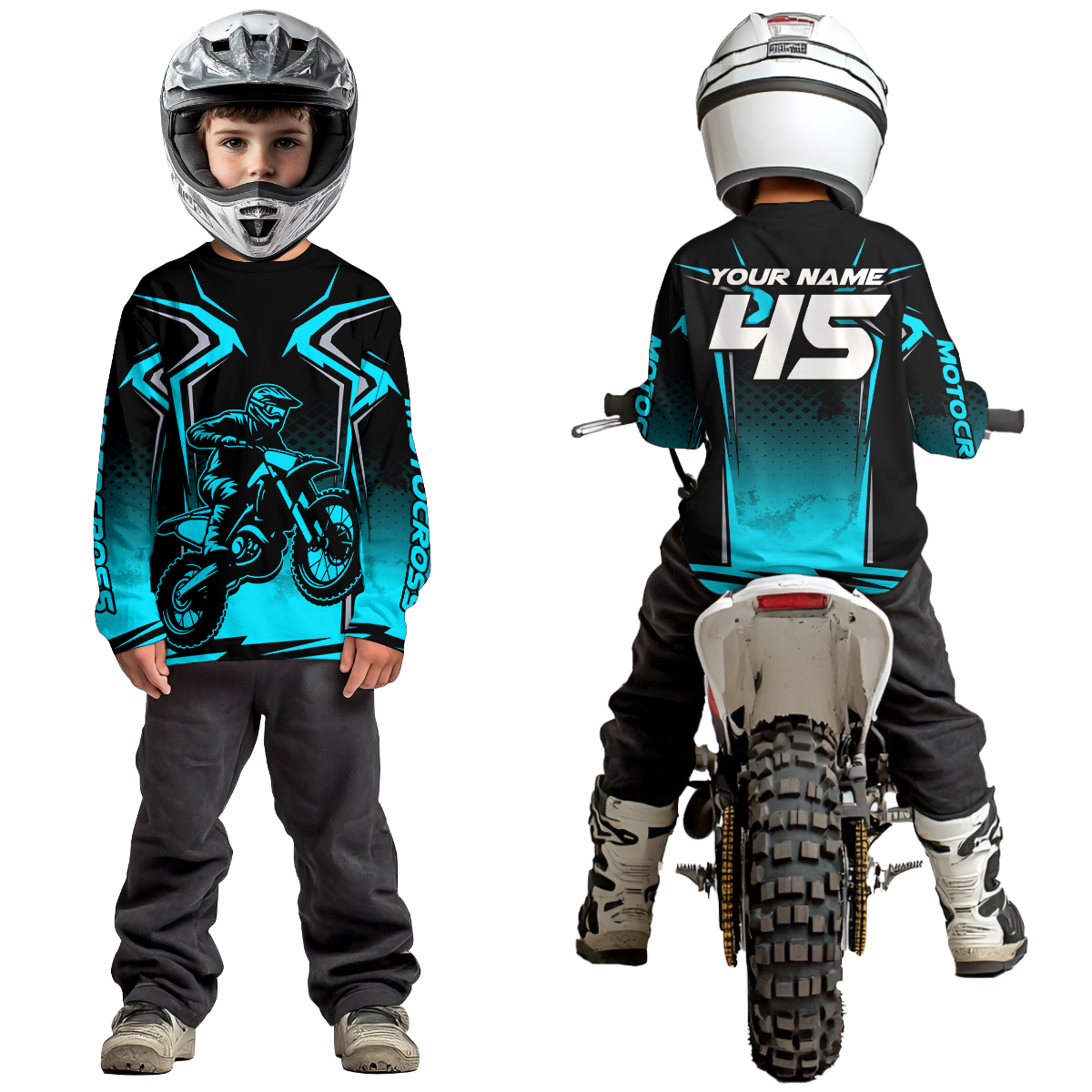 Custom Turqoise Motocross Racing Jersey Men Women Kid Dirt Bike Shirts Motorcycle Shirt XM442