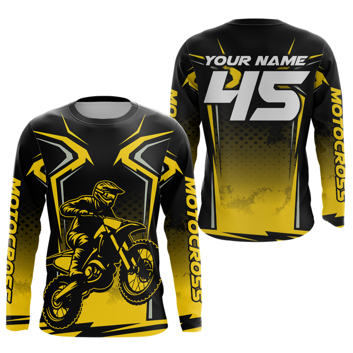 Custom Yellow Motocross Racing Jersey Men Women Kid Dirt Bike Shirts Motorcycle Shirt XM442