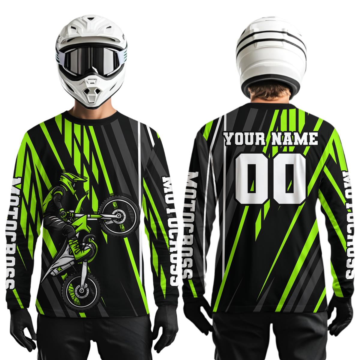 Green Custom Motocross Jersey for Men Women Kid Dirt Bike Shirts Moto Racing Shirt XM461