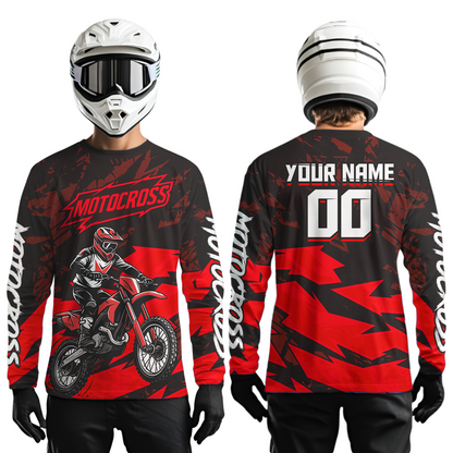 Red Custom Motocross Racing Jersey Men Women Kid Dirt Bike Shirts Off road Shirt XM468