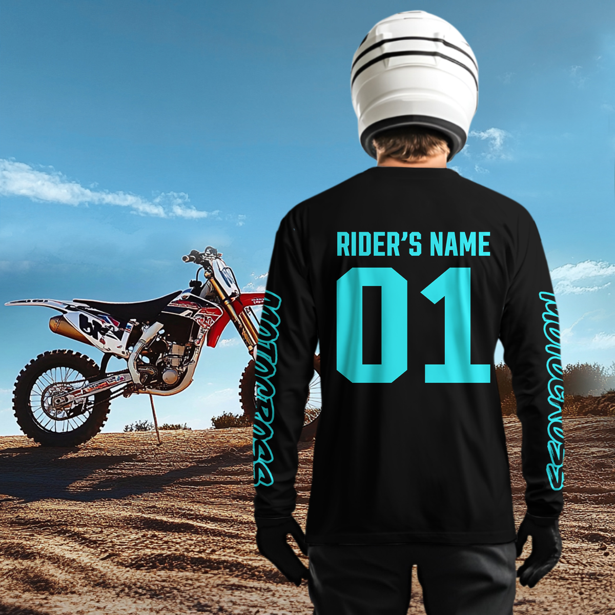 Custom Wolf Motocross Jersey Blue Dirt Bike Shirts for Men Kid Women Riding Jersey XM399