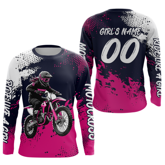 Custom Pink Motocross Racing Jersey for Women Kid Men Dirt Bike Shirts Off road Shirt XM477