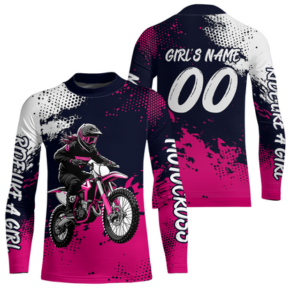 Custom Pink Motocross Racing Jersey for Women Kid Men Dirt Bike Shirts Off road Shirt XM477